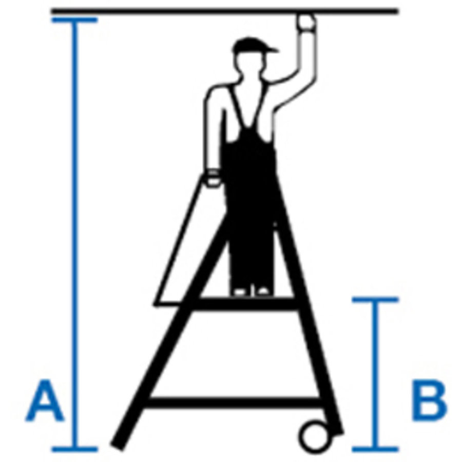 Krause STABILO Stufen-StehLeiter mit großer Plattform und Sicherheitsbügel 9 Stufen