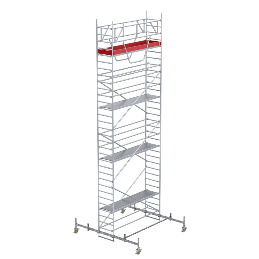 Euroline Gerüsttyp 9513 mit Fahrbalken verschiebbar und Sicherheitsaufbau  (Typ 0,75 x 2,85 m) mit Arbeitshöhe bis 9,50 m