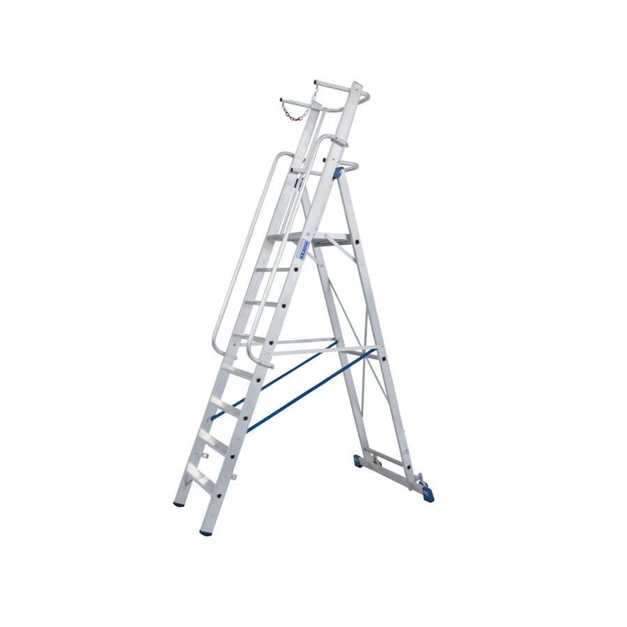 Krause STABILO Stufen-StehLeiter mit großer Plattform und Sicherheitsbügel 8 Stufen