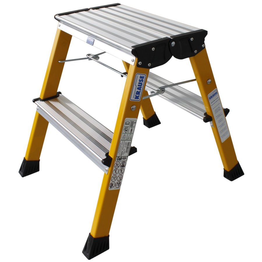 Krause MONTO Doppel-KlappTritt Rolly, Gelb 2x2 Stufen