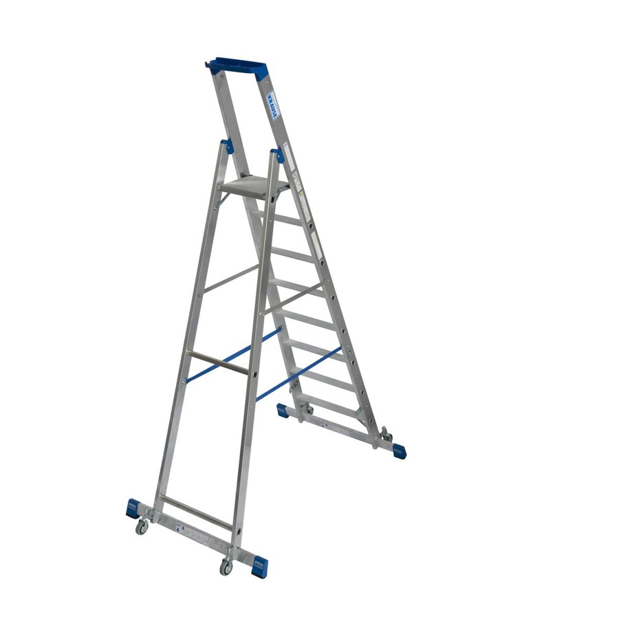 Krause STABILO Stufen-StehLeiter, fahrbar mit Traverse 8 Stufen