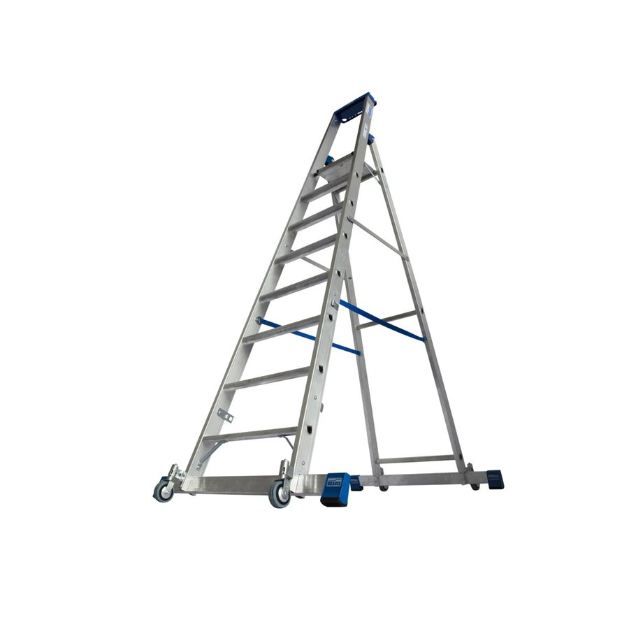 Krause STABILO Stufen-StehLeiter, fahrbar mit Traverse 8 Stufen
