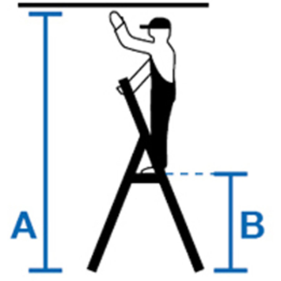 Krause STABILO Stufen-StehLeiter, fahrbar mit Traverse 8 Stufen