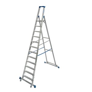 Krause STABILO Stufen-StehLeiter, fahrbar mit Traverse