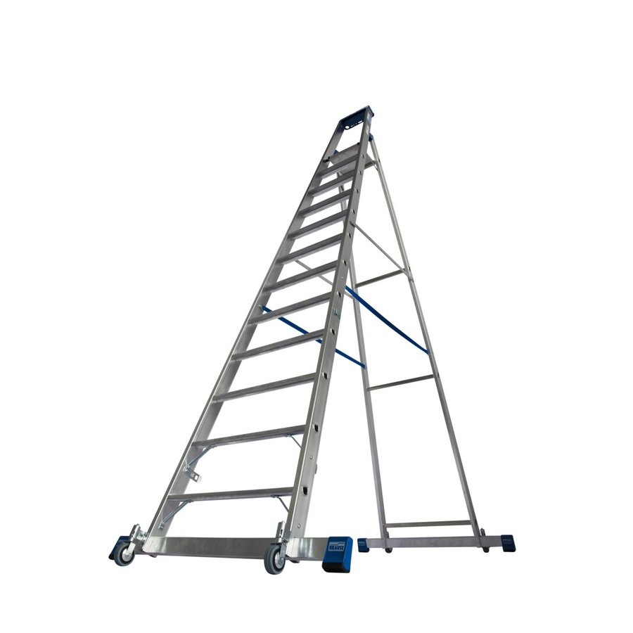 Krause STABILO Stufen-StehLeiter, fahrbar mit Traverse 12 Stufen
