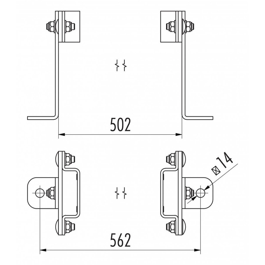 Hailo Professional Bodenbefestigung verstellbar für Holm 40x20 mm Stahl feuerverzinkt 1.0037