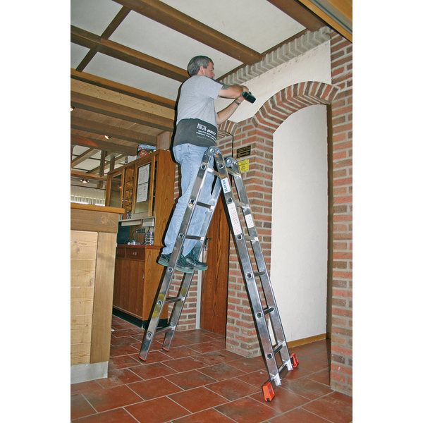 Krause MONTO Sprossen-Gelenk-DoppelLeiter TriMatic 2x6 Sprossen