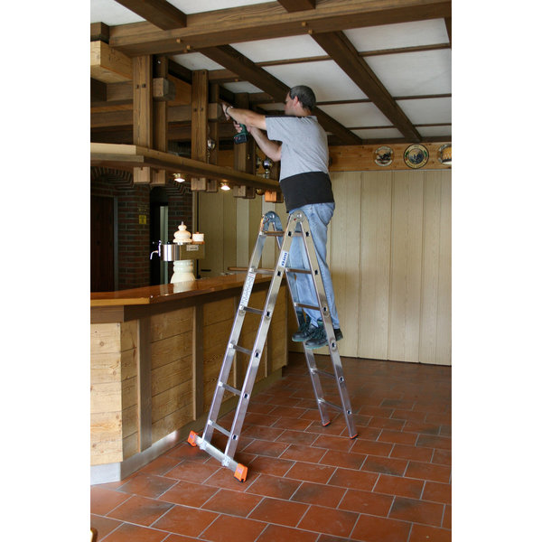Krause MONTO Sprossen-Gelenk-DoppelLeiter TriMatic 2x6 Sprossen