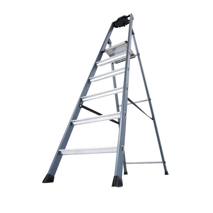 Krause MONTO Stufen-Stehleiter SePro S eloxiert 6 Stufen