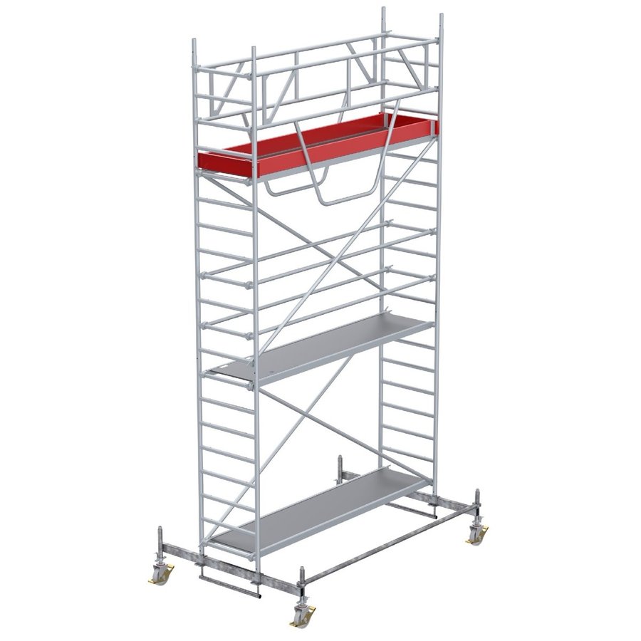 Euroline Gerüsttyp 9513 mit Fahrbalken verschiebbar und Sicherheitsaufbau  (Typ 0,75 x 2,85 m) mit Arbeitshöhe bis 6,50 m