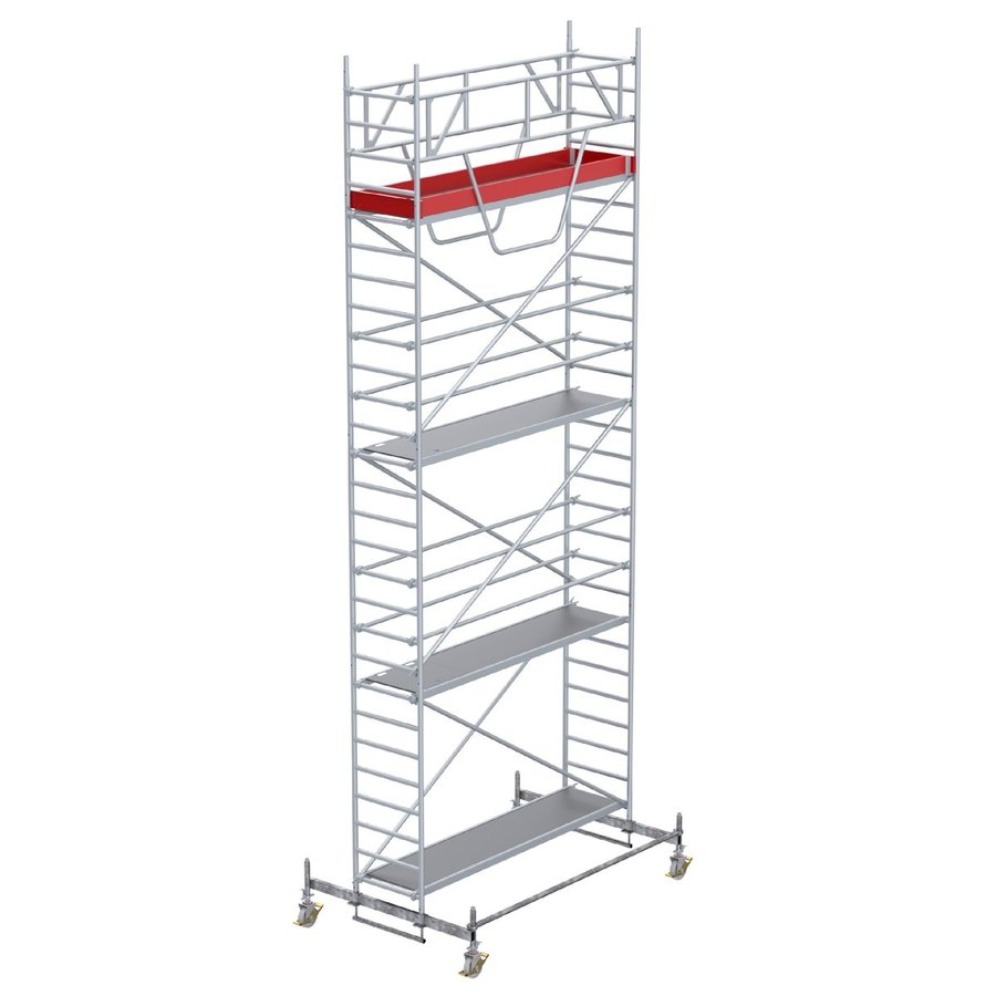 Euroline Gerüsttyp 9513 mit Fahrbalken verschiebbar und Sicherheitsaufbau  (Typ 0,75 x 2,85 m) mit Arbeitshöhe bis 8,50 m