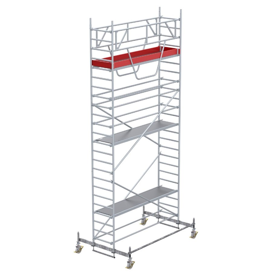 Euroline Gerüsttyp 9513 mit Fahrbalken verschiebbar und Sicherheitsaufbau  (Typ 0,75 x 2,85 m) mit Arbeitshöhe bis 7,50 m