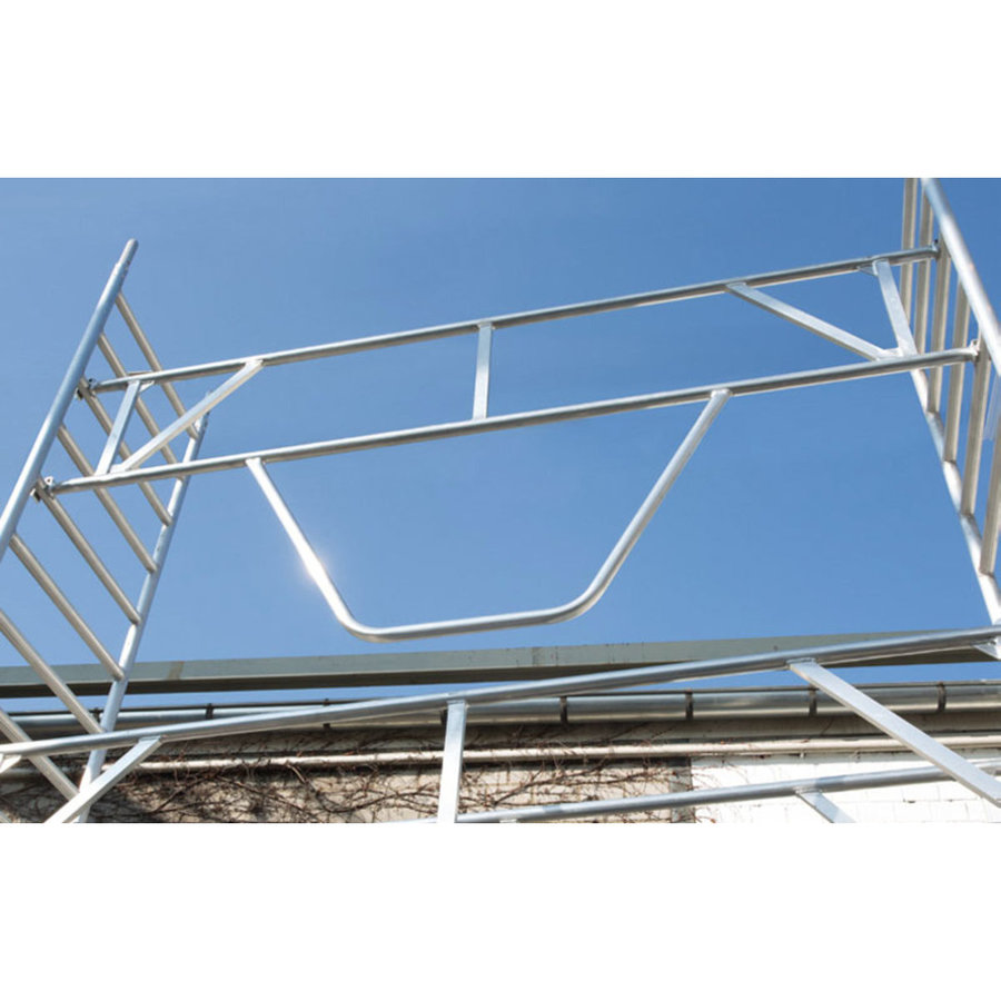 Euroline Gerüsttyp 9514 mit Fahrbalken verschiebbar und Sicherheitsaufbau (Typ 1,50 x 2,85 m) mit Arbeitshöhe bis 9,50 m