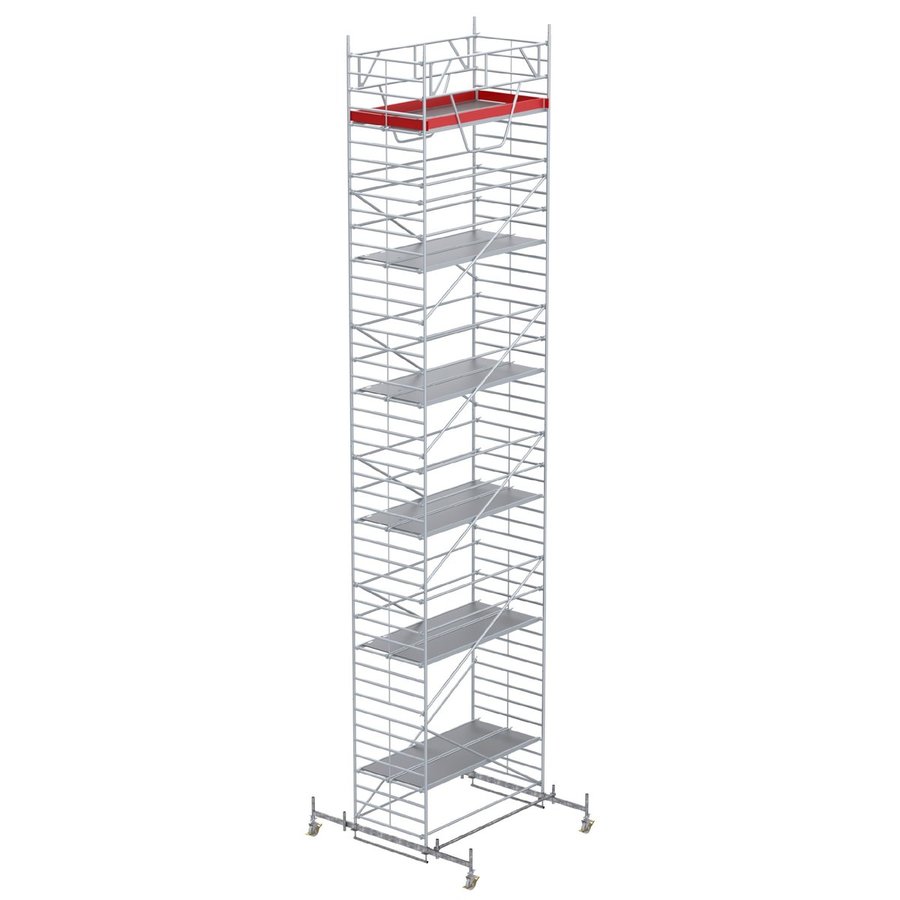 Euroline Gerüsttyp 9514 mit Fahrbalken verschiebbar und Sicherheitsaufbau (Typ 1,50 x 2,85 m) mit Arbeitshöhe bis 13,50 m