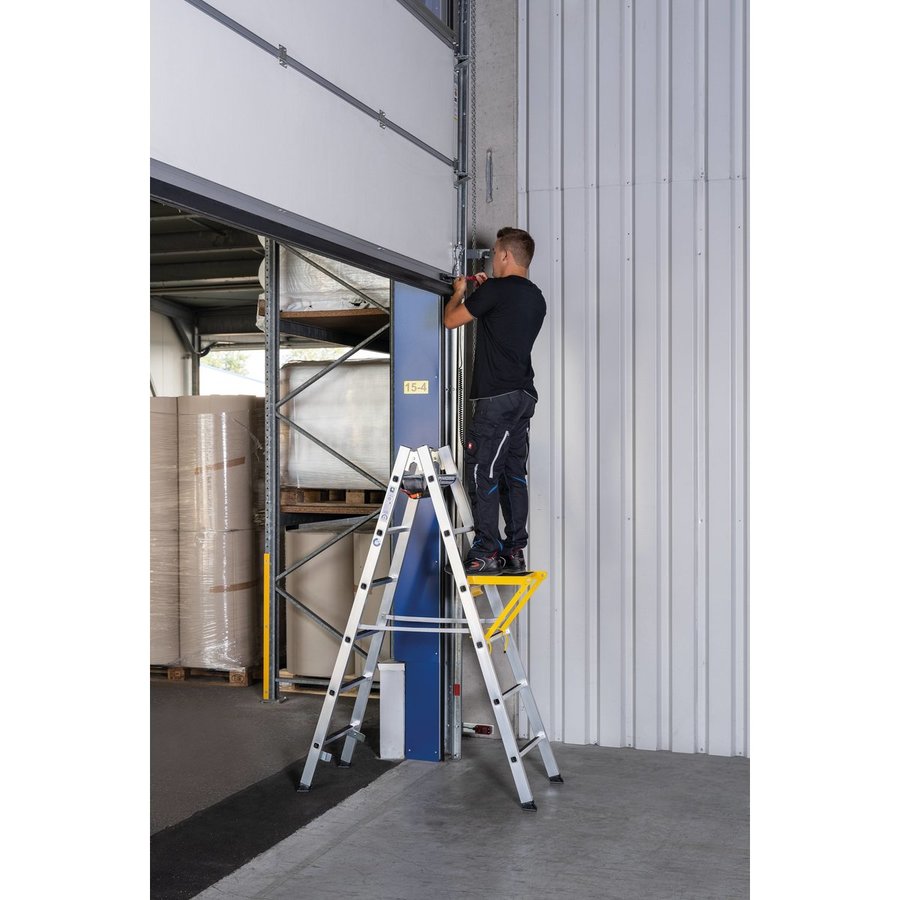 Günzburger Steigtechnik Sprossen-Stehleiter SprossenSafe R 13 2x16 Sprossen