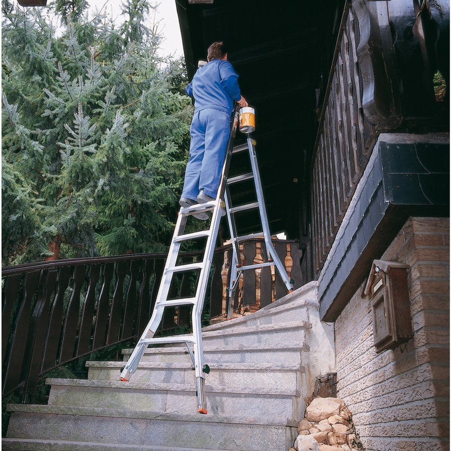 Krause MONTO Sprossen-Gelenk-TeleskopLeiter  mit 4 Holmverlängerungen 4x5