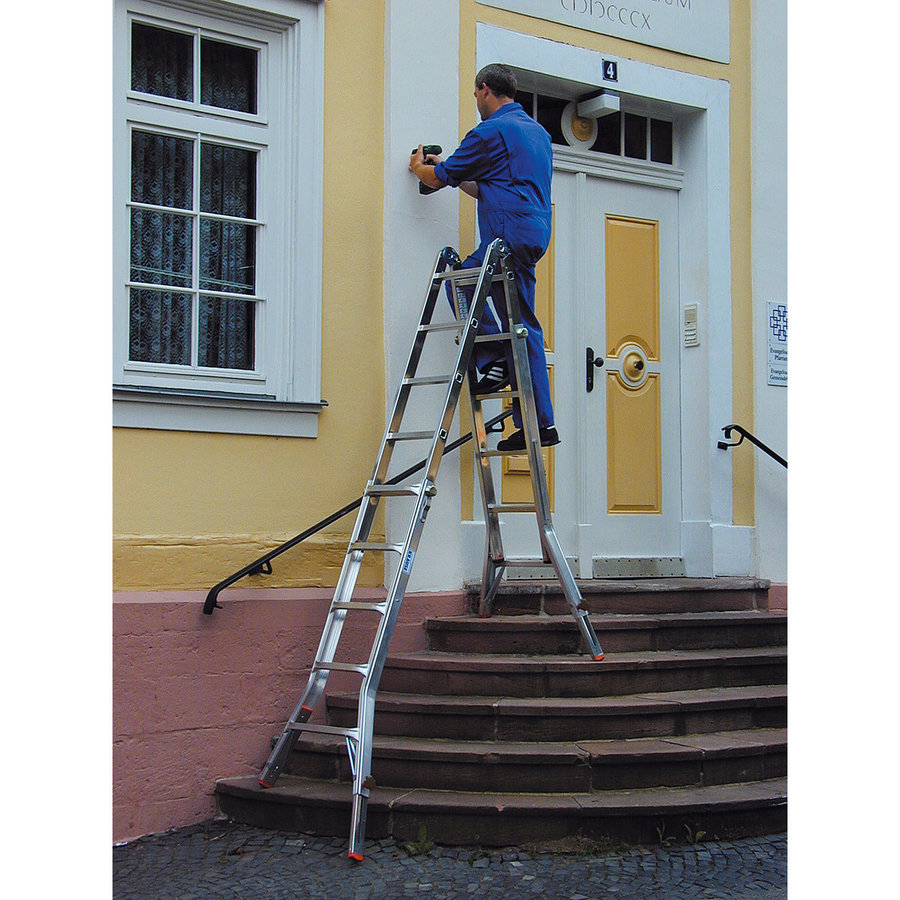 Krause MONTO Sprossen-Gelenk-TeleskopLeiter  mit 4 Holmverlängerungen 4x5