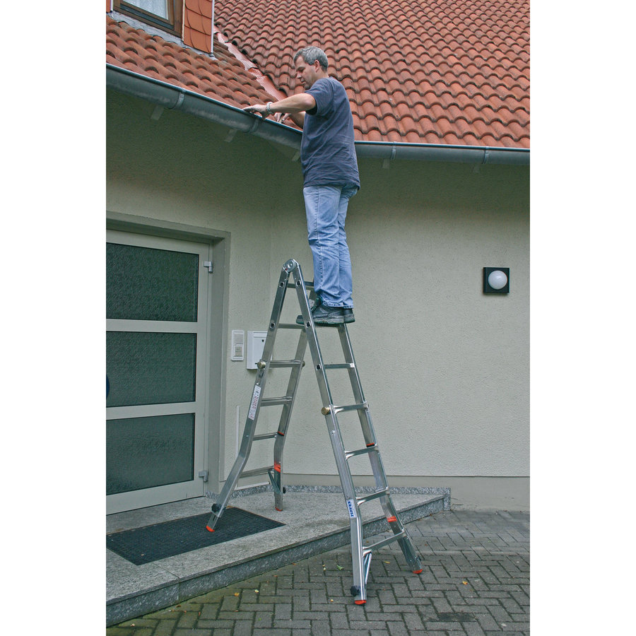 Krause MONTO Sprossen-Gelenk-TeleskopLeiter  mit 4 Holmverlängerungen 4x4