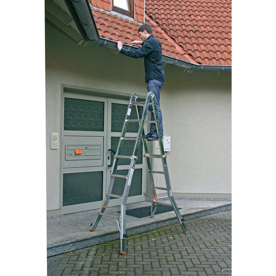 Krause MONTO Sprossen-Gelenk-TeleskopLeiter  mit 4 Holmverlängerungen 4x4