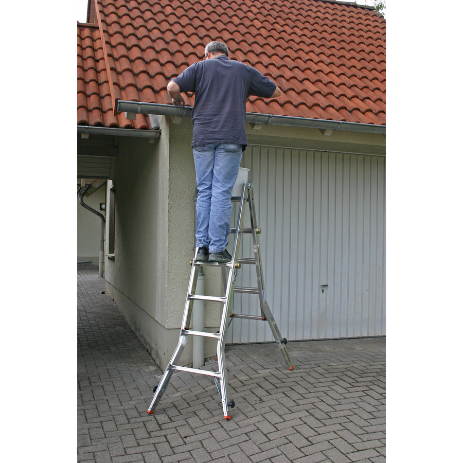 Krause MONTO Sprossen-Gelenk-TeleskopLeiter  mit 4 Holmverlängerungen 4x4