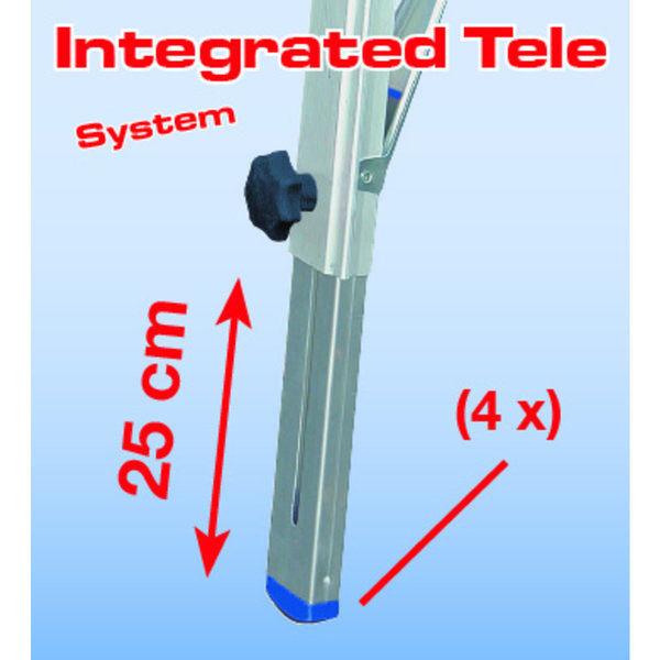 Krause MONTO Sprossen-Gelenk-TeleskopLeiter  mit 4 Holmverlängerungen 4x5