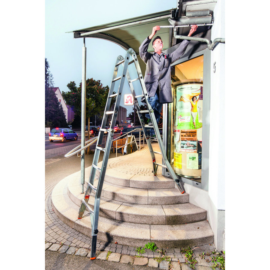 Krause MONTO Sprossen-Gelenk-TeleskopLeiter  mit 4 Holmverlängerungen 4x5