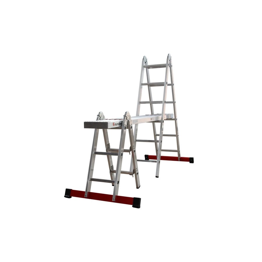 Euroline Alu-Combi- Klappleiter 2x3 und 2x6 Sprossen