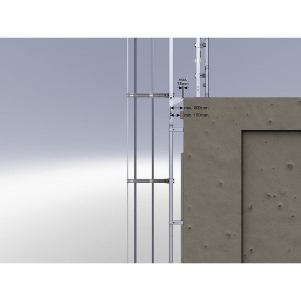 Günzburger Steigtechnik Mehrzügige Steigleitern mit Rückenschutz Steighöhe 15,12m Aluminium blank