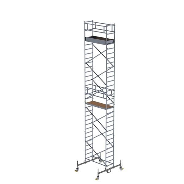 Günzburger Steigtechnik Aluminium-Rollgerüst mit Fahrbalken PL-Höhe 3,45m Länge 2,45m
