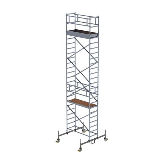 Günzburger Steigtechnik Aluminium-Rollgerüst mit Fahrbalken PL-Höhe 3,45m Länge 2,45m