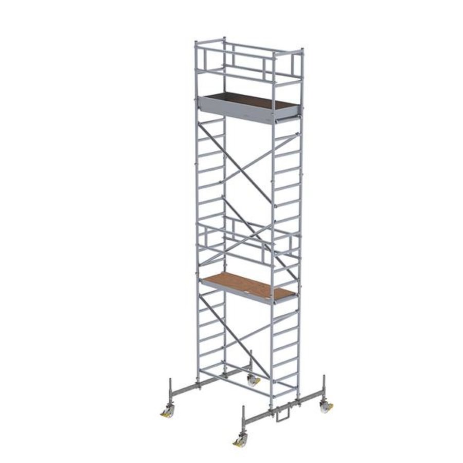 Günzburger Steigtechnik Aluminium-Rollgerüst mit Fahrbalken PL-Höhe 3,45m Länge 2,45m