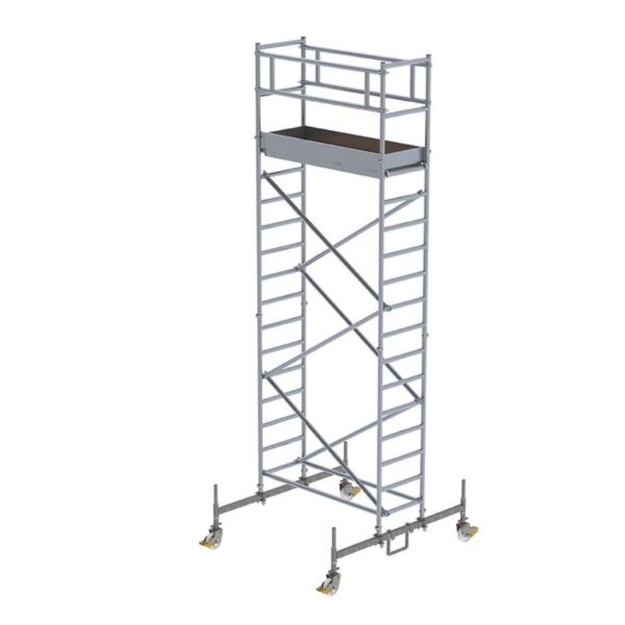 Günzburger Steigtechnik Aluminium-Rollgerüst mit Fahrbalken PL-Höhe 3,45m Länge 2,45m