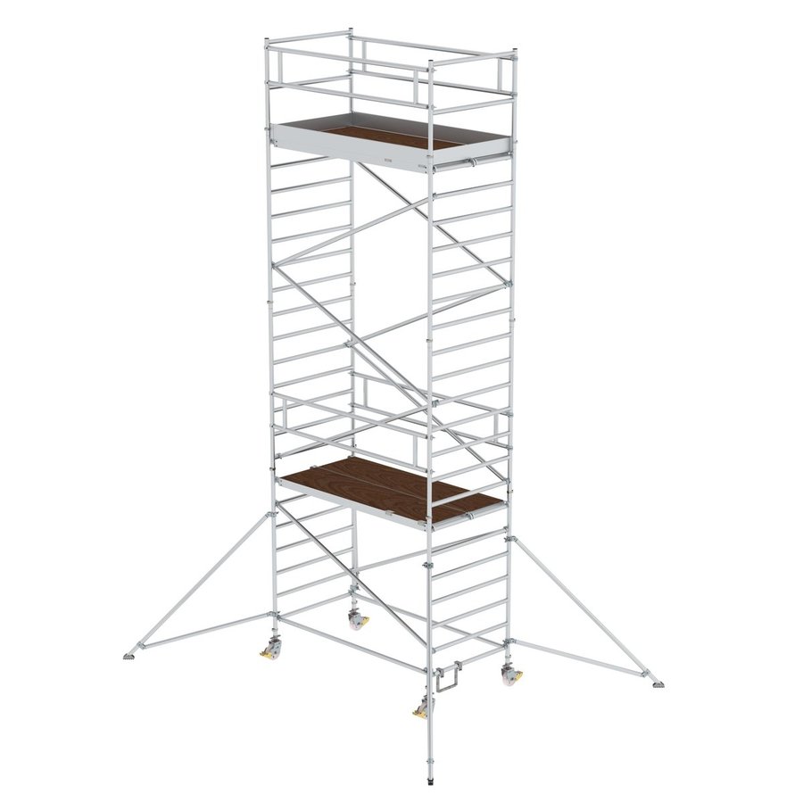 Günzburger Steigtechnik Rollgerüst 1,35x2,45 m mit Ausleger & Doppel-Plattform Plattformhöhe 6,35 m