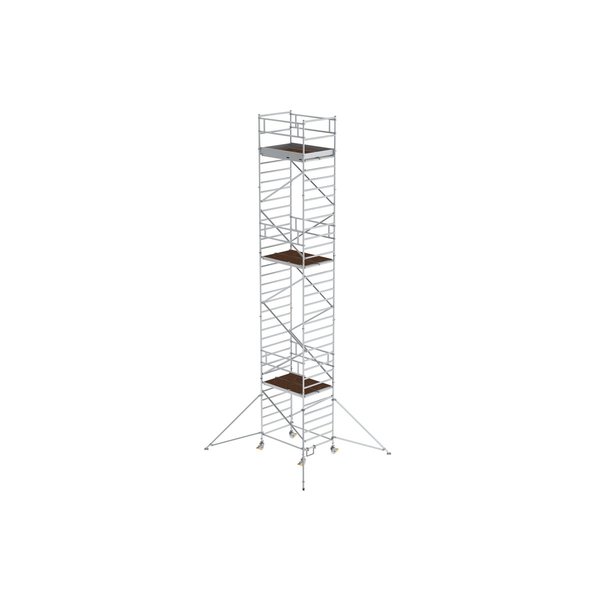 Günzburger Steigtechnik Rollgerüst 1,35x1,80 m mit Ausleger & Doppel-Plattform Plattformhöhe 9,35 m