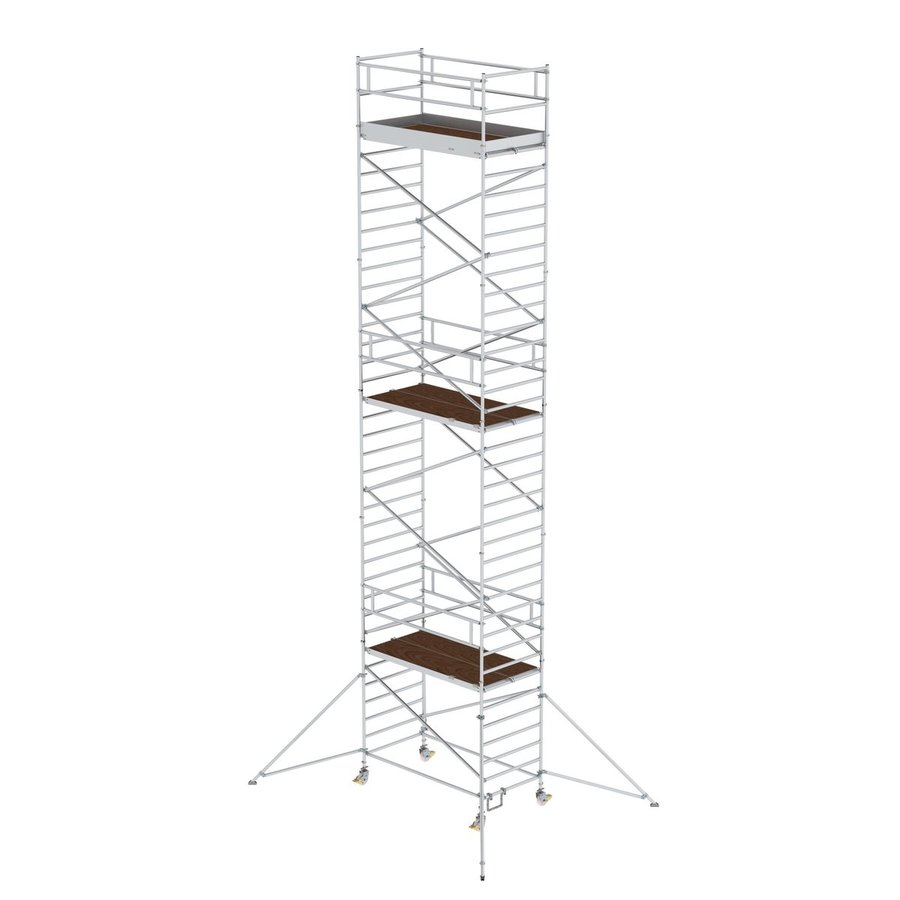 Günzburger Steigtechnik Rollgerüst 1,35x2,45 m mit Ausleger & Doppel-Plattform Plattformhöhe 10,35 m
