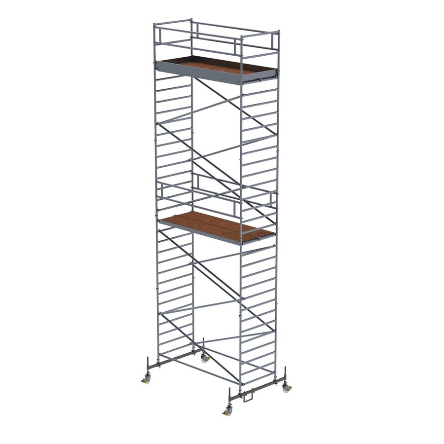 Günzburger Steigtechnik Rollgerüst 1,35 x 3,0 m mit Fahrbalken und Doppel-Plattform Plattformhöhe 8,45 m