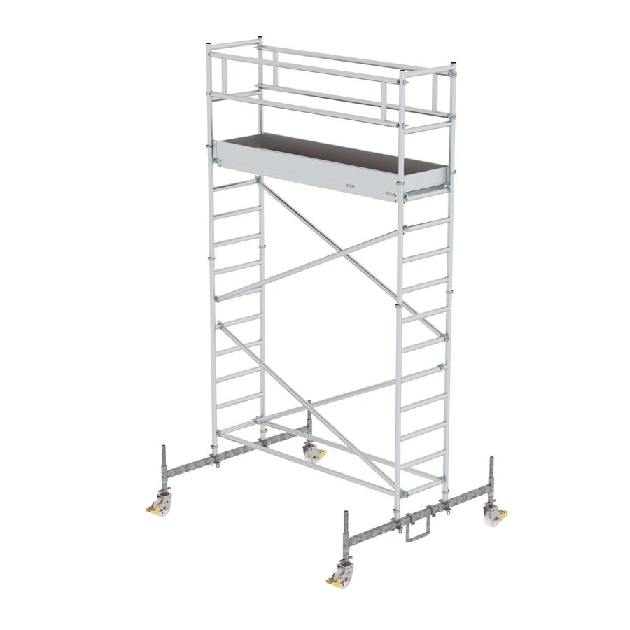 Günzburger Steigtechnik Rollgerüst 0,75x2,45 m mit PF im 2-m-Abstand & Fahrbalken PF-Höhe 3,45 m