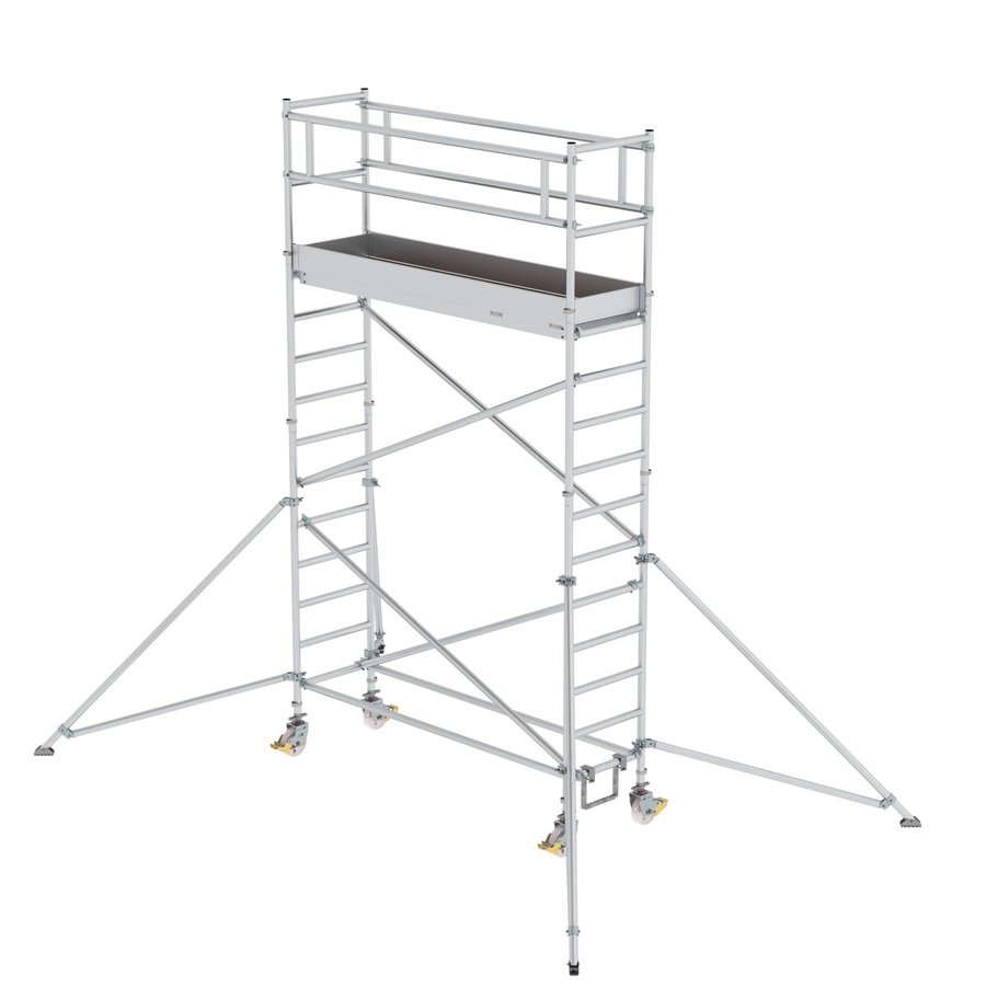 Günzburger Steigtechnik Rollgerüst 0,75x2,45 m mit PF im 2-m-Abstand & Ausleger PF-Höhe 3,35 m