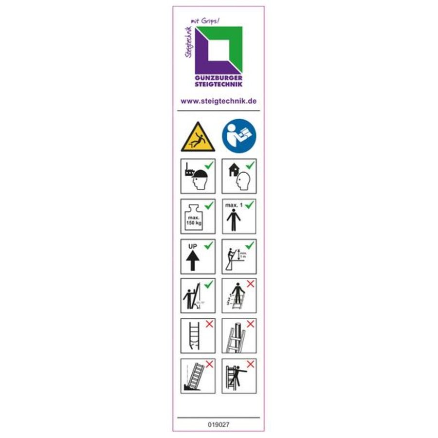 Günzburger Steigtechnik Aufkleber 19029