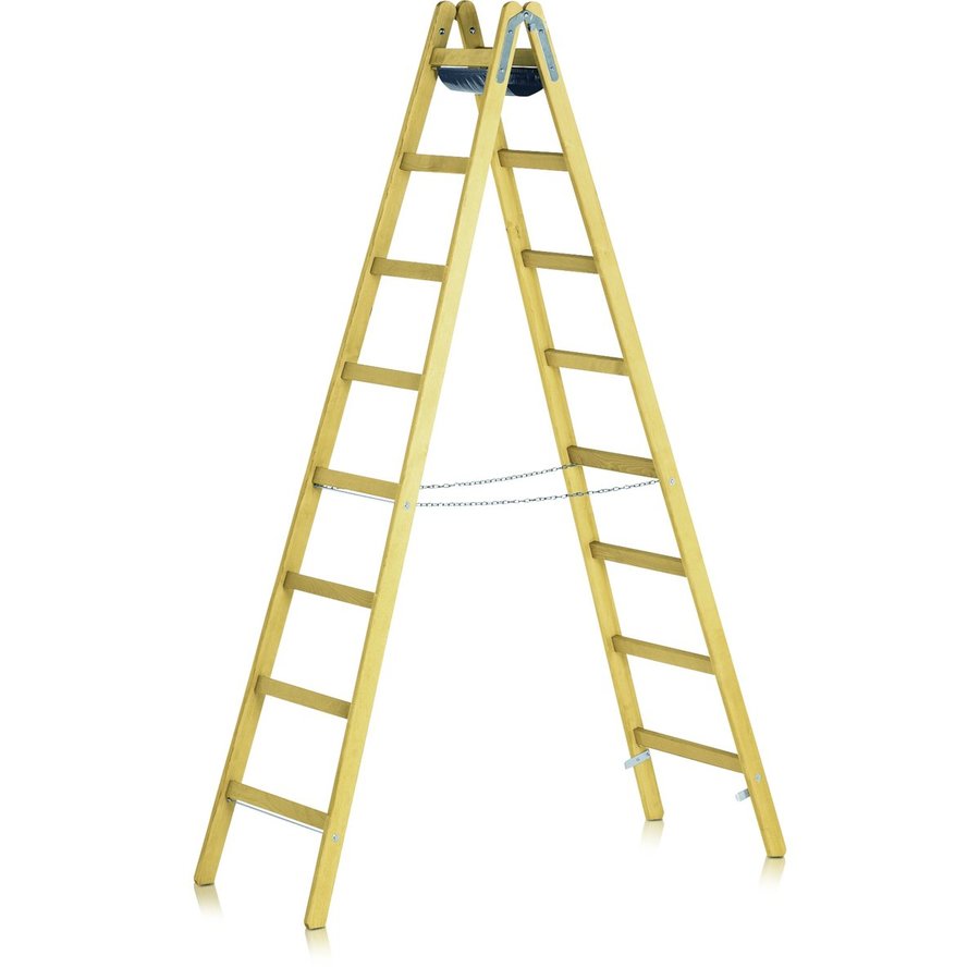ZARGES Crestamax B - Holz-Stehleiter 2x8 Sprossen