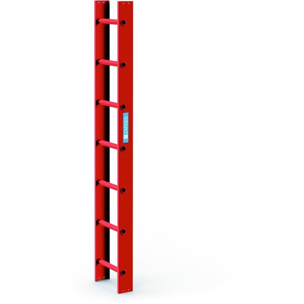 ZARGES Dachleiter 2,0 m Ziegelrot 7 Sprossen