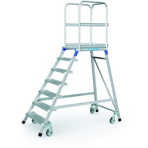 ZARGES Podesttreppe, einseitig 7 Stufen