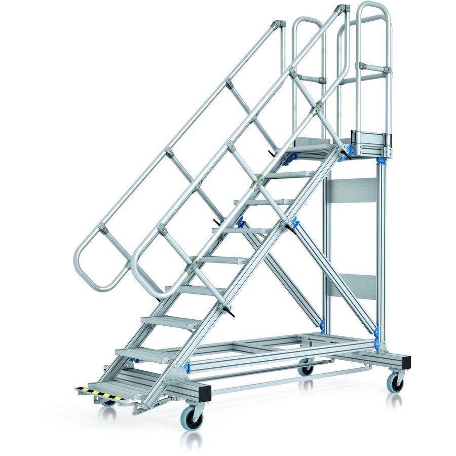 ZARGES Plattformtreppe Ergo Stop 60° 5 Stufen, 600 mm breit, Höhe 1,25 m