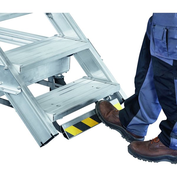 ZARGES Plattformtreppe Ergo Stop 60° 9 Stufen, 1000 mm breit, Höhe 2,25 m