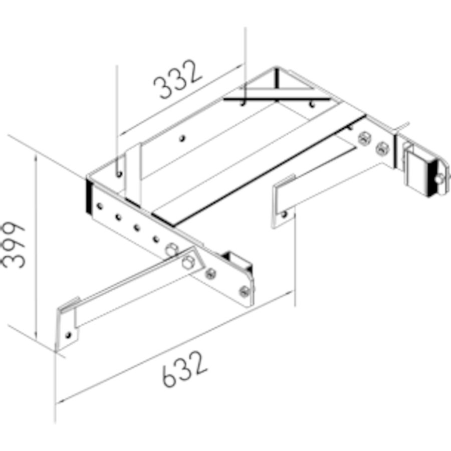 ZARGES Wandhalter U-Bügel verstellbar 400 - 600 mm, Stahl