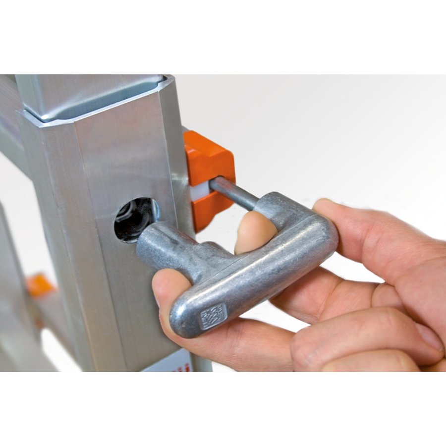 WAKÜ Teleskopleiter - 4x4 Sprossen  Länge 1,29m - 4,20m