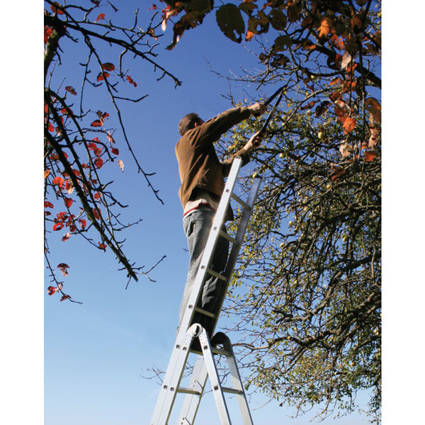 WAKÜ Teleskopleiter -  4x6 Sprossen  Länge 1,85m - 6,40m
