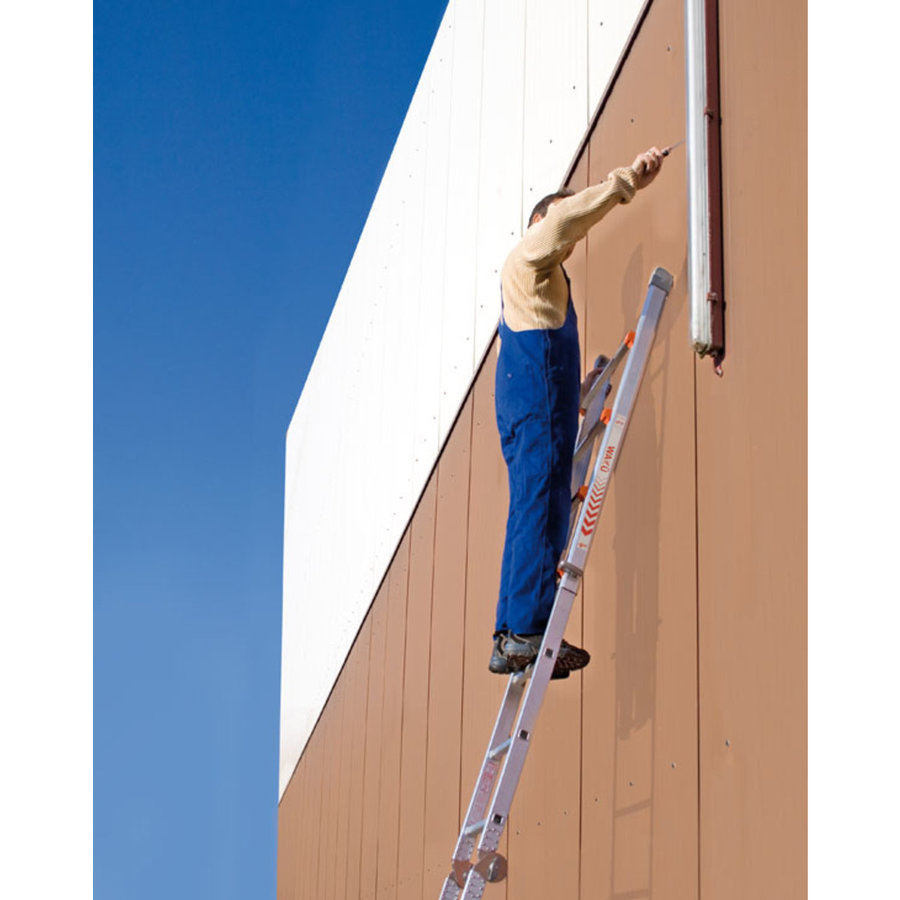 WAKÜ Teleskopleiter -  4x6 Sprossen  Länge 1,85m - 6,40m