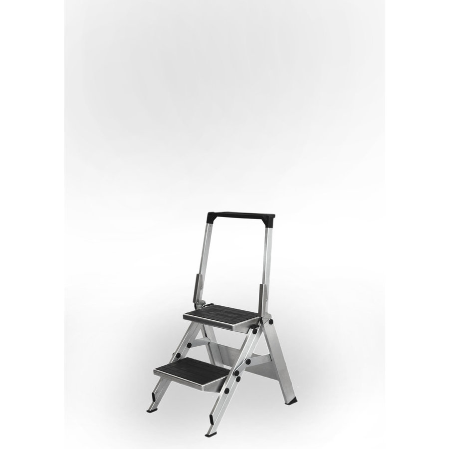 WAKÜ Little Jumbo Sicherheitstreppe mit Kunststoffbelag und Sicherheitsbügel 2-stufig