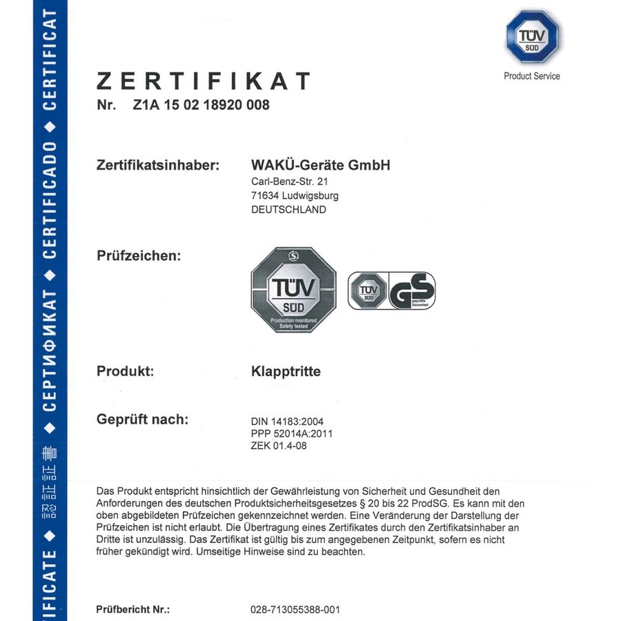 WAKÜ Little Jumbo Sicherheitstreppe mit Quintett Stufen 3-stufig